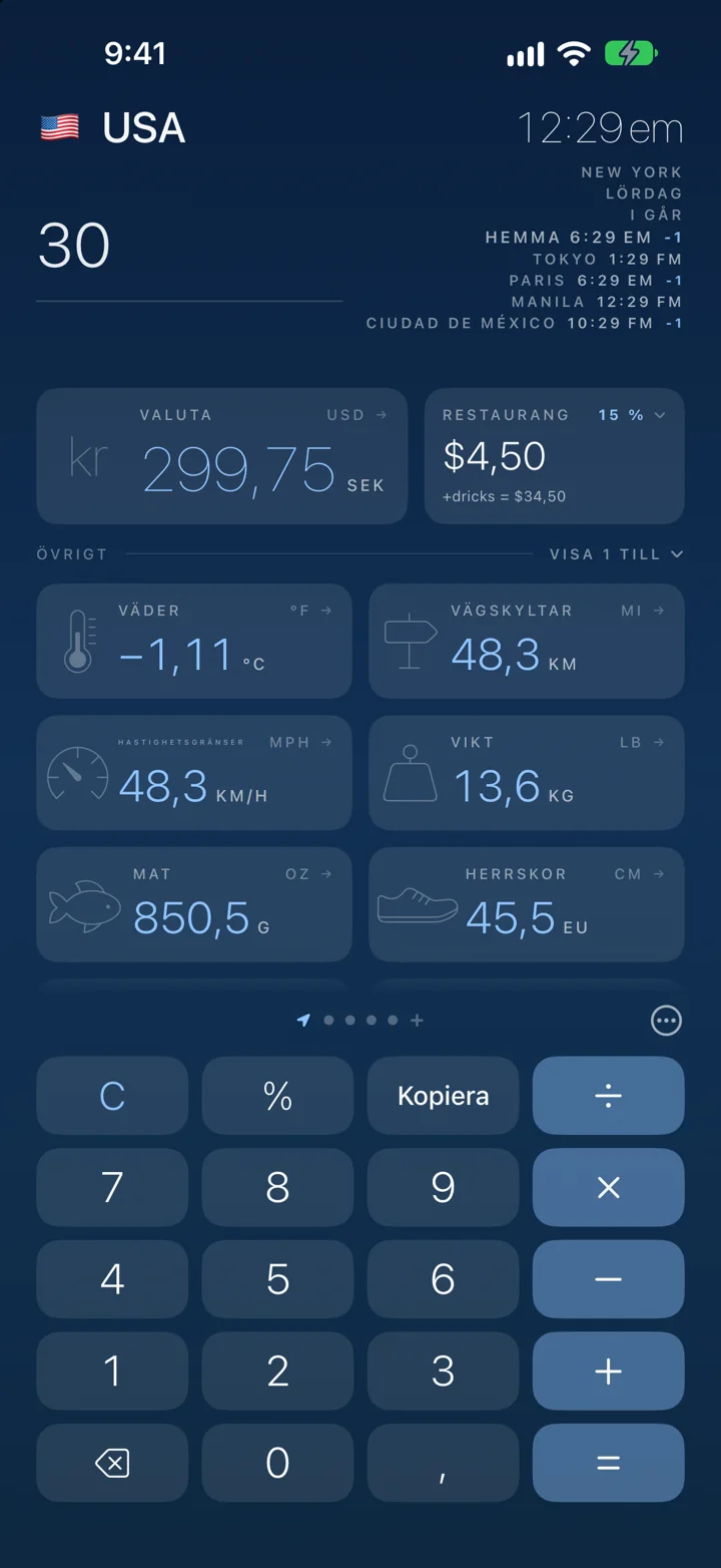 Alla enheter samtidigt. €30 är också 86 °F, 18,6 miles och 66,1 pund.