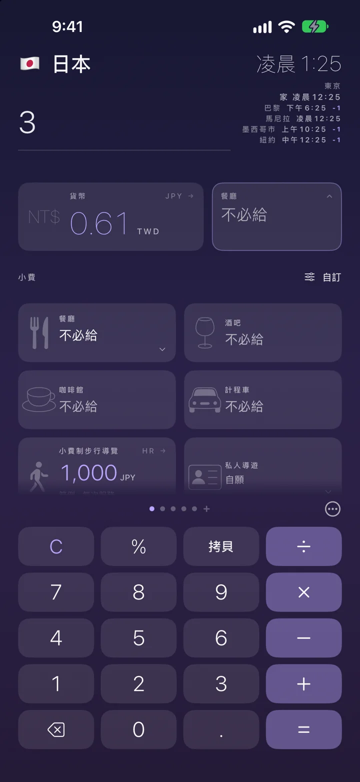 這裡該給多少小費，以及帳單是否已含服務費。